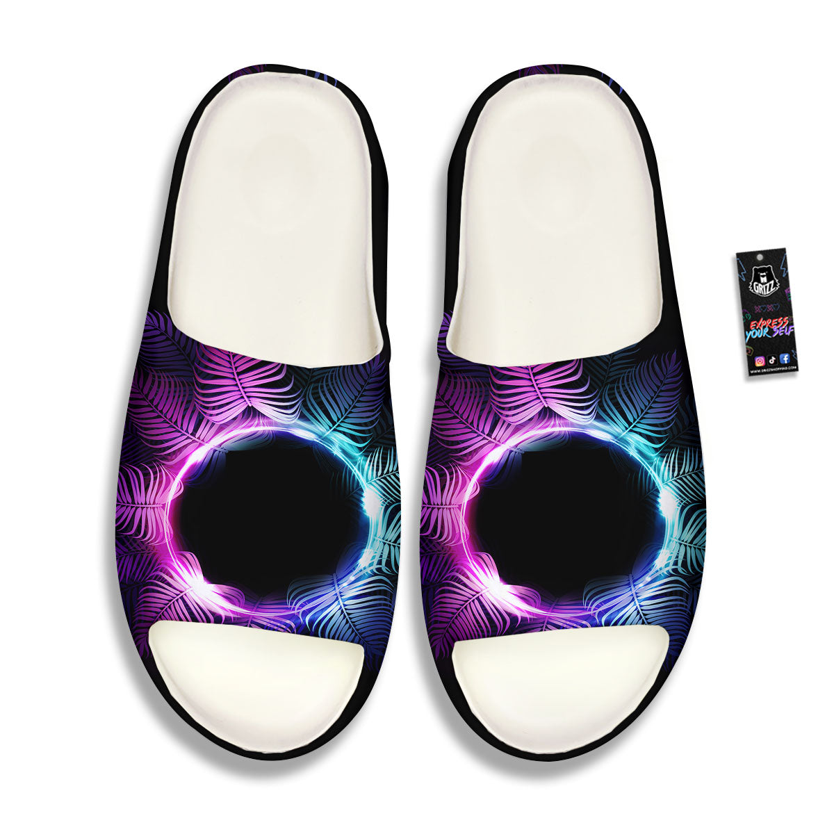 Palm Tree EDM Beach Print Sandals-grizzshop