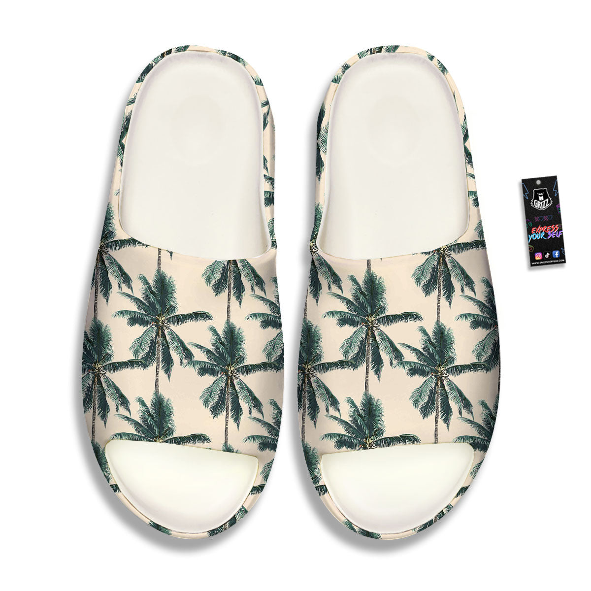 Palm Tree Tropical Print Pattern Sandals-grizzshop