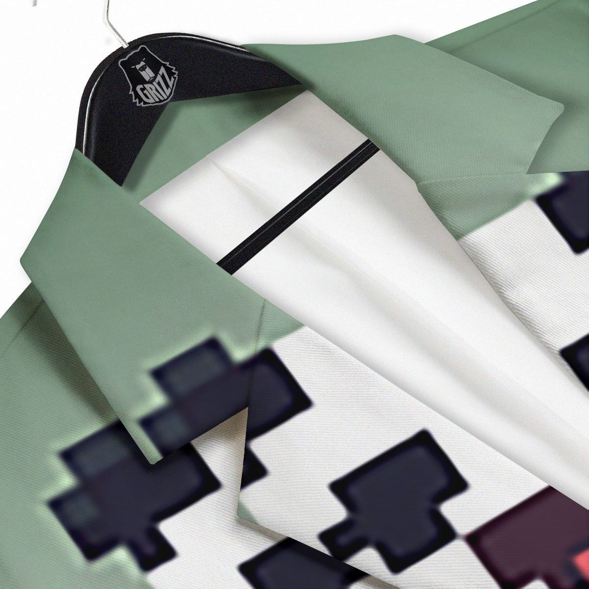 Panda 8-Bit Pixel Print Men's Sport Coat-grizzshop