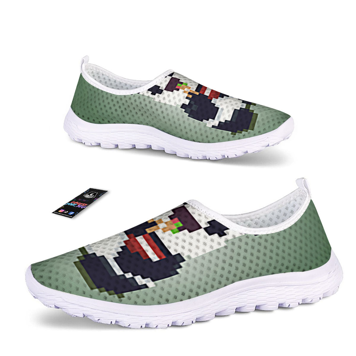 Panda 8-Bit Pixel Print Nurse Shoes-grizzshop