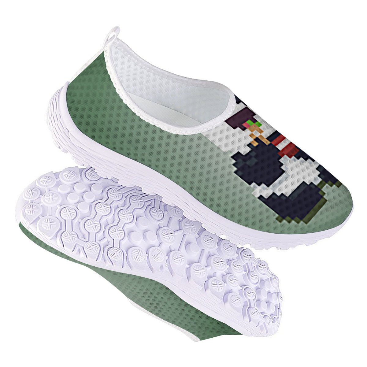Panda 8-Bit Pixel Print Nurse Shoes-grizzshop