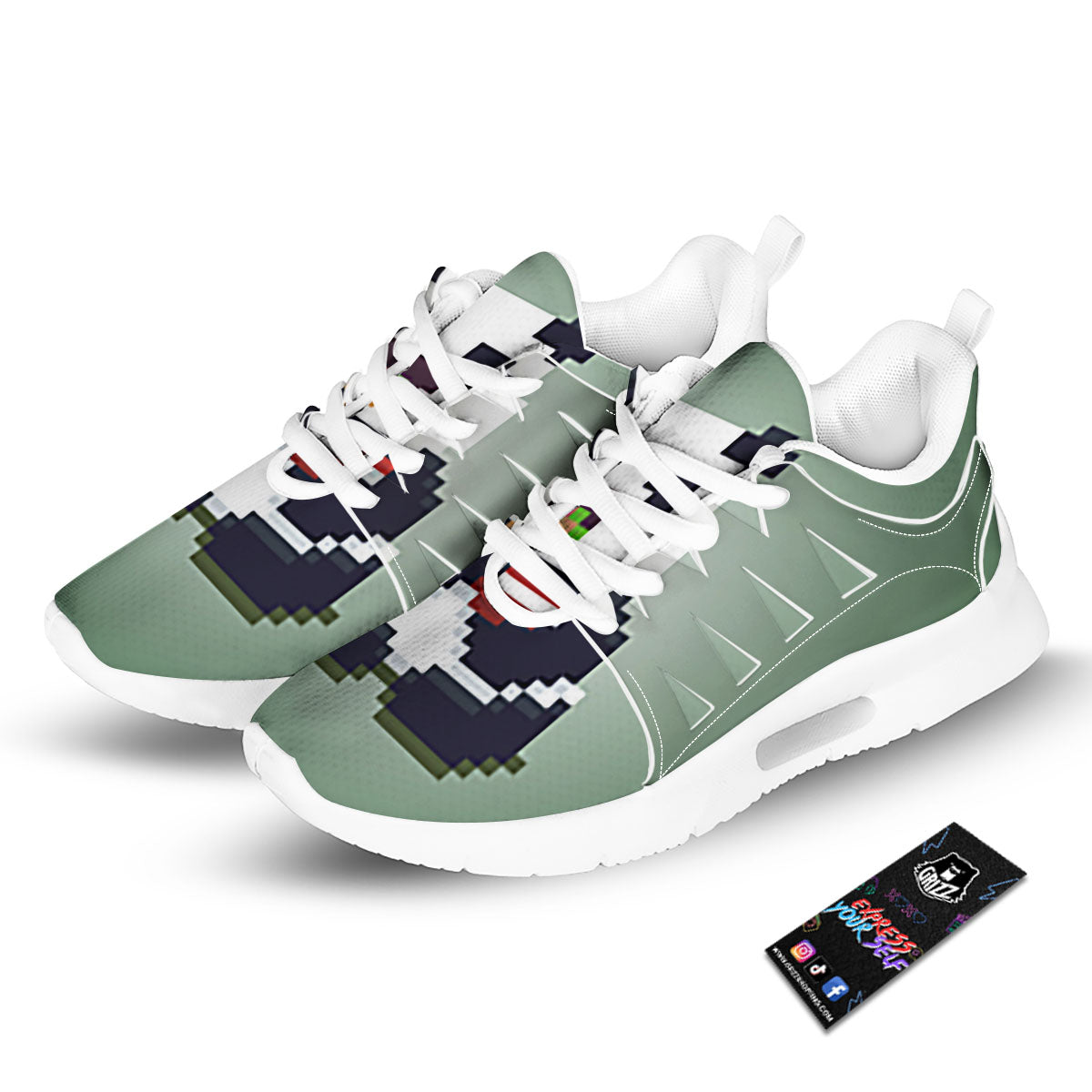 Panda 8-Bit Pixel Print Tennis Shoes-grizzshop