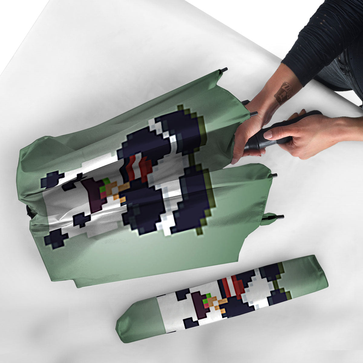 Panda 8-Bit Pixel Print Umbrella-grizzshop