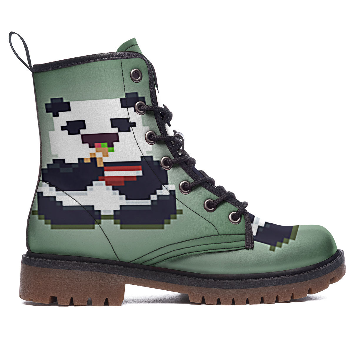 Panda 8-Bit Pixel Print Work Boots-grizzshop