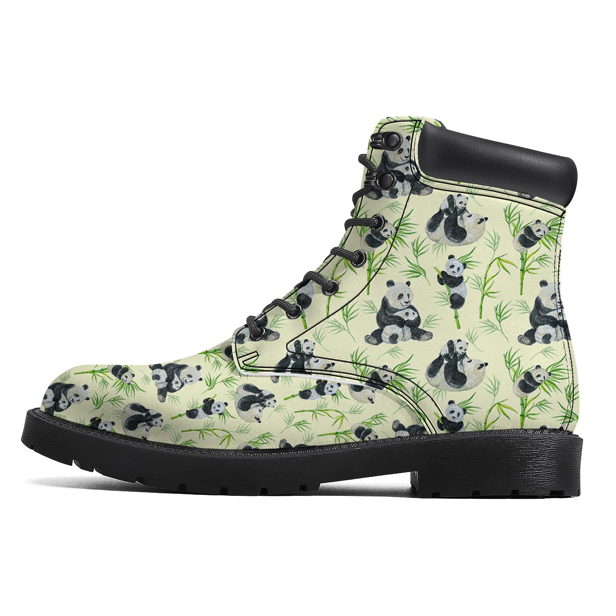 Panda Bamboo And Baby Print Pattern Boots-grizzshop