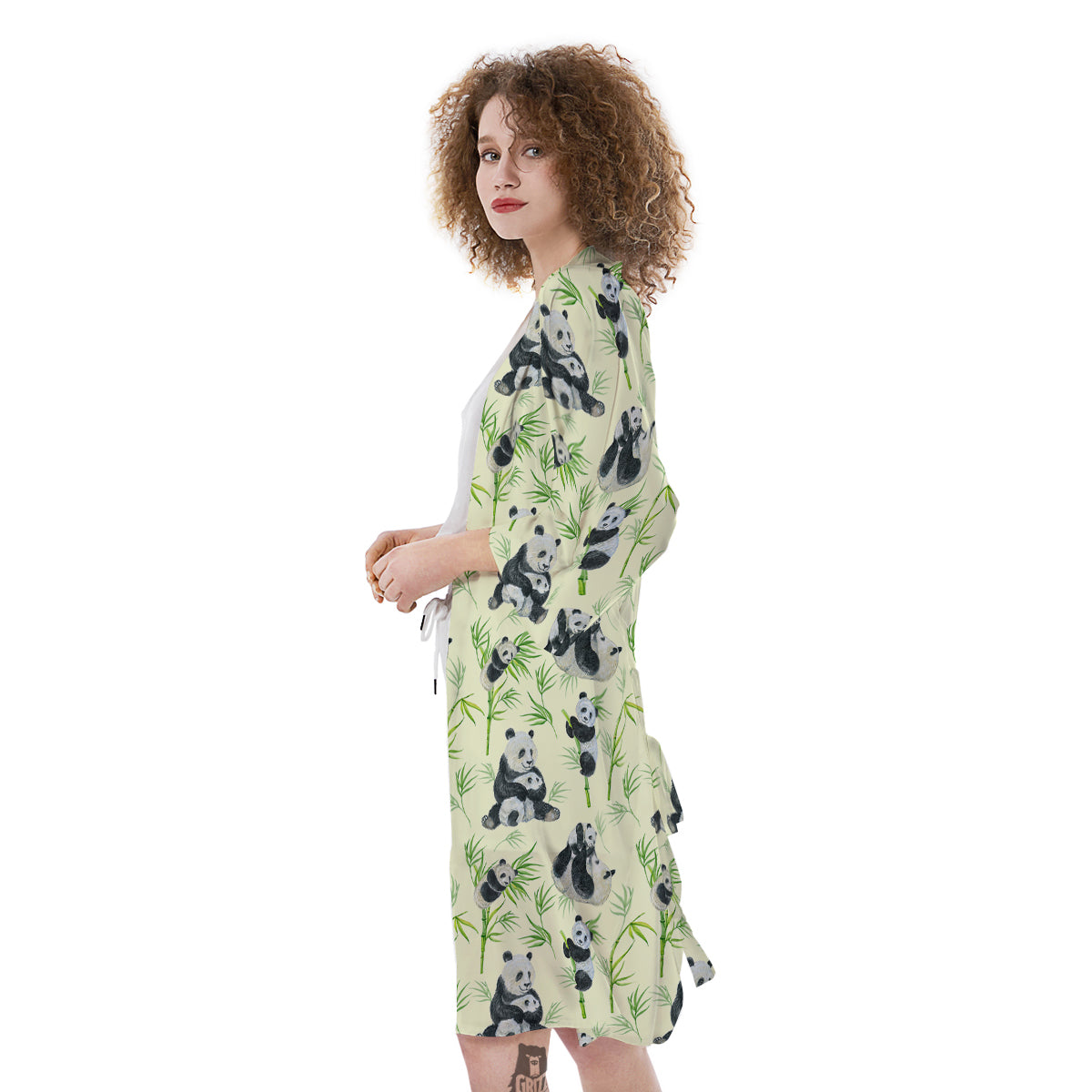 Panda Bamboo And Baby Print Pattern Kimono-grizzshop