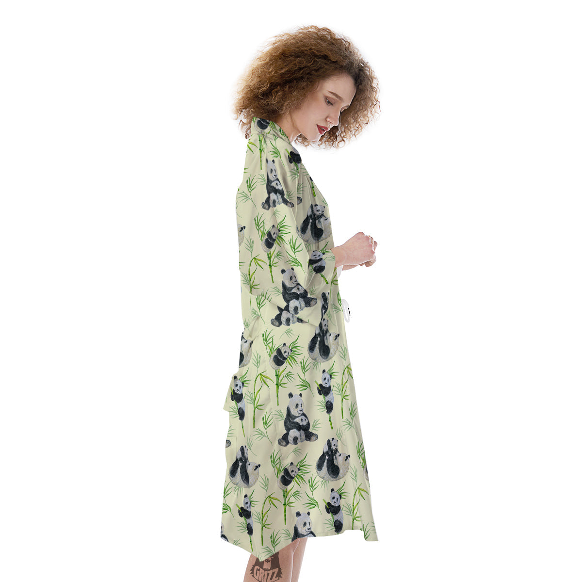 Panda Bamboo And Baby Print Pattern Kimono-grizzshop