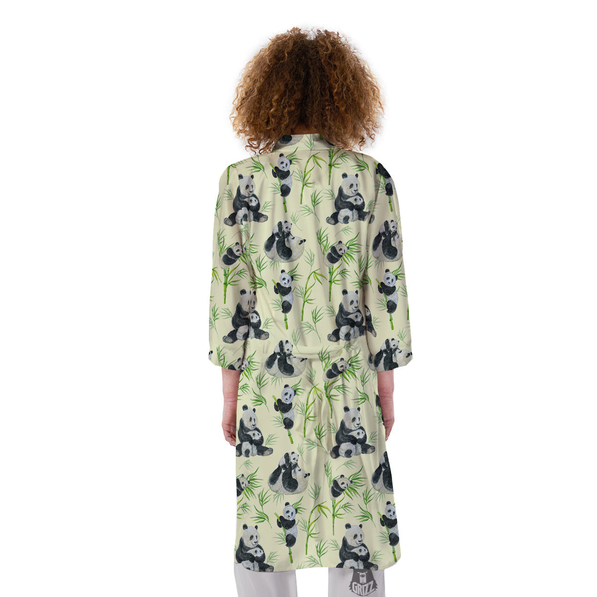 Panda Bamboo And Baby Print Pattern Kimono-grizzshop
