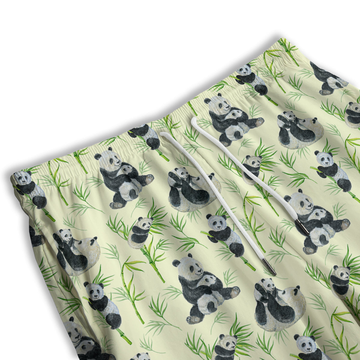 Panda Bamboo And Baby Print Pattern Men's Athletic Shorts