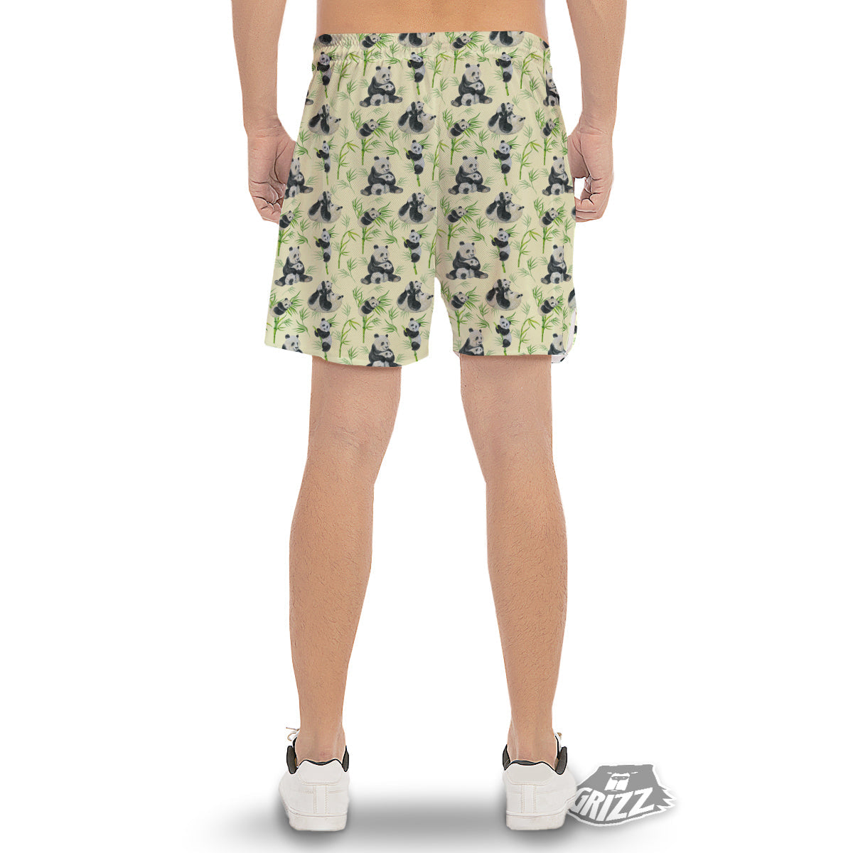 Panda Bamboo And Baby Print Pattern Men's Gym Shorts-grizzshop