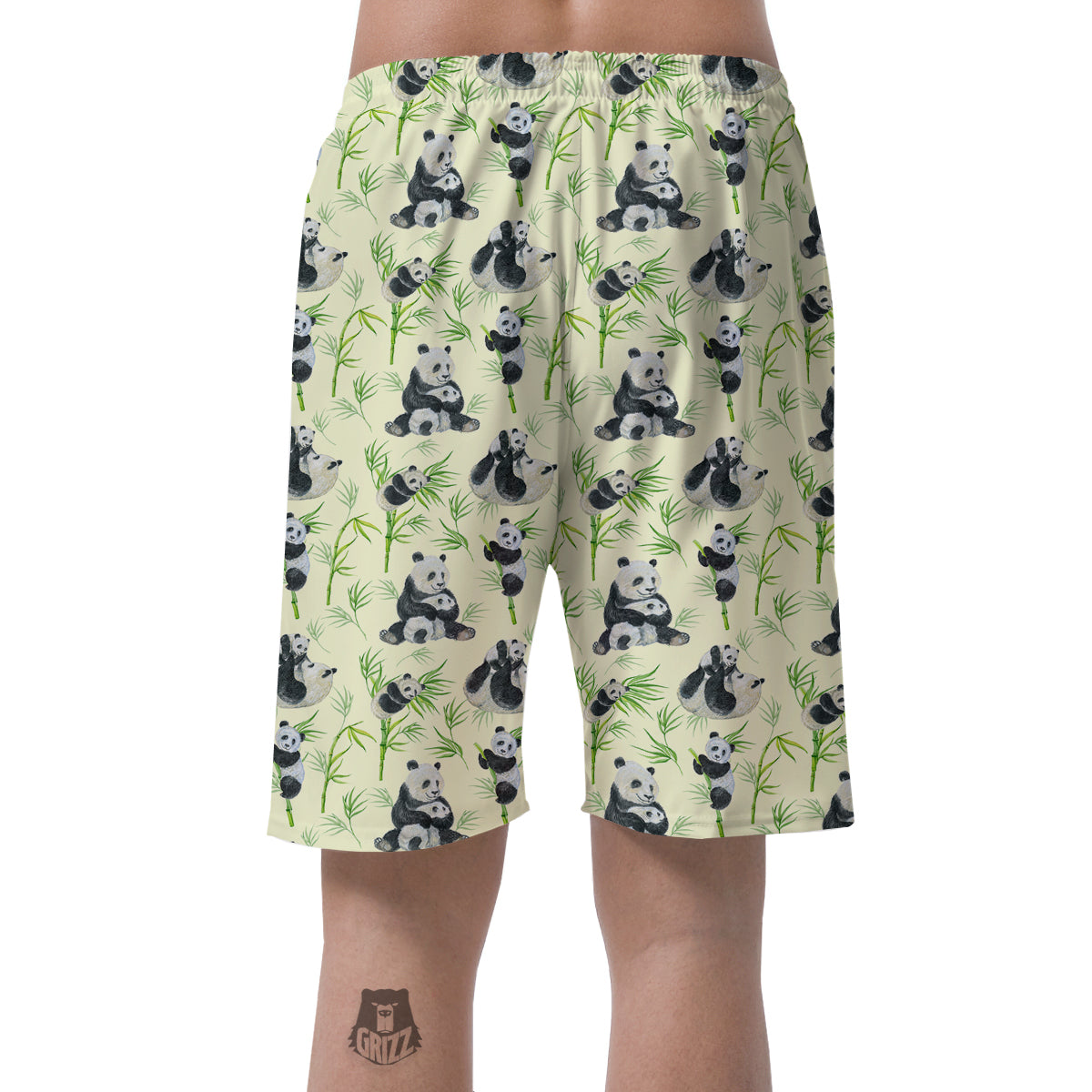 Panda Bamboo And Baby Print Pattern Men's Shorts-grizzshop