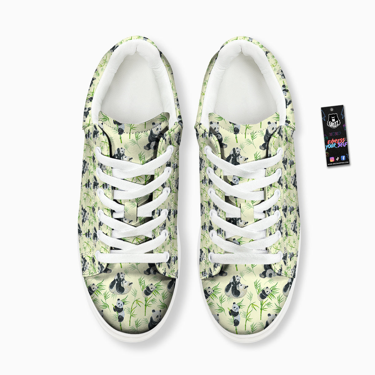 Panda Bamboo And Baby Print Pattern Platform Shoes-grizzshop