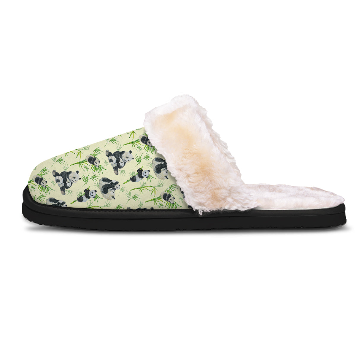 Panda Bamboo And Baby Print Pattern Slippers-grizzshop