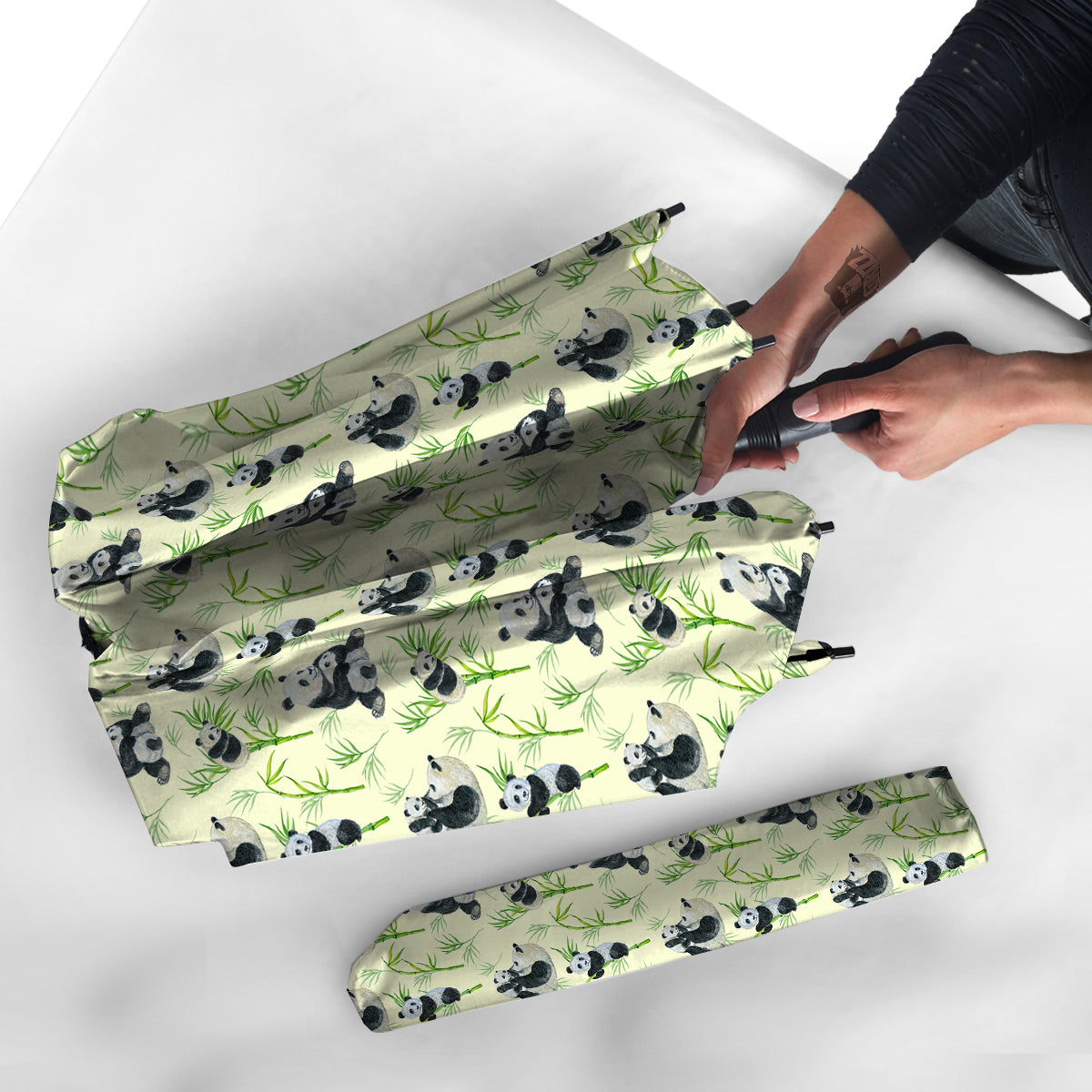 Panda Bamboo And Baby Print Pattern Umbrella-grizzshop