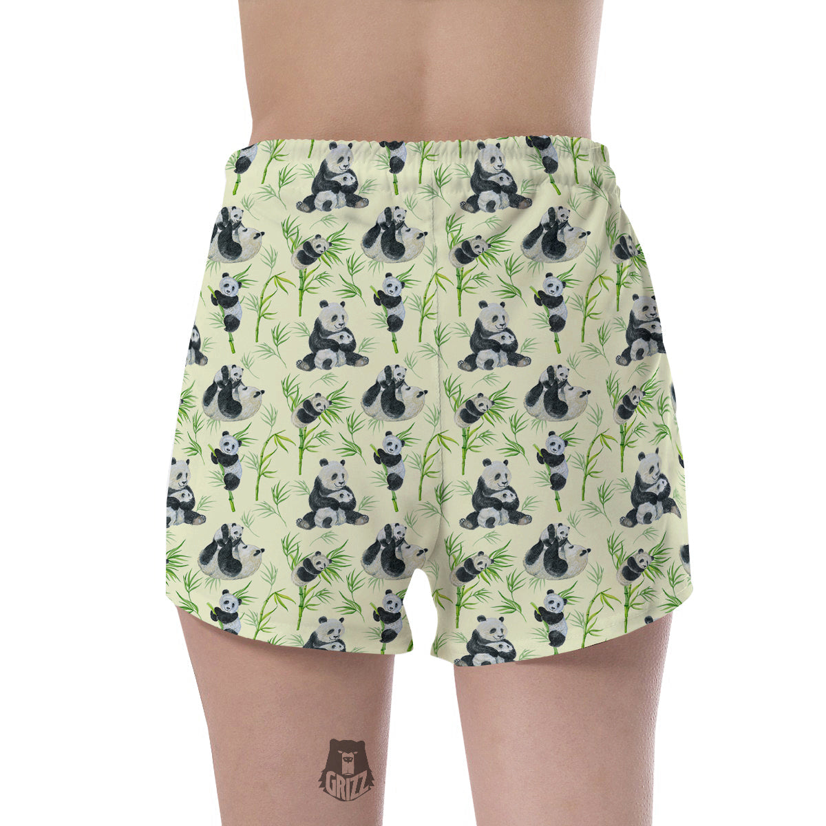 Panda Bamboo And Baby Print Pattern Women's Shorts-grizzshop