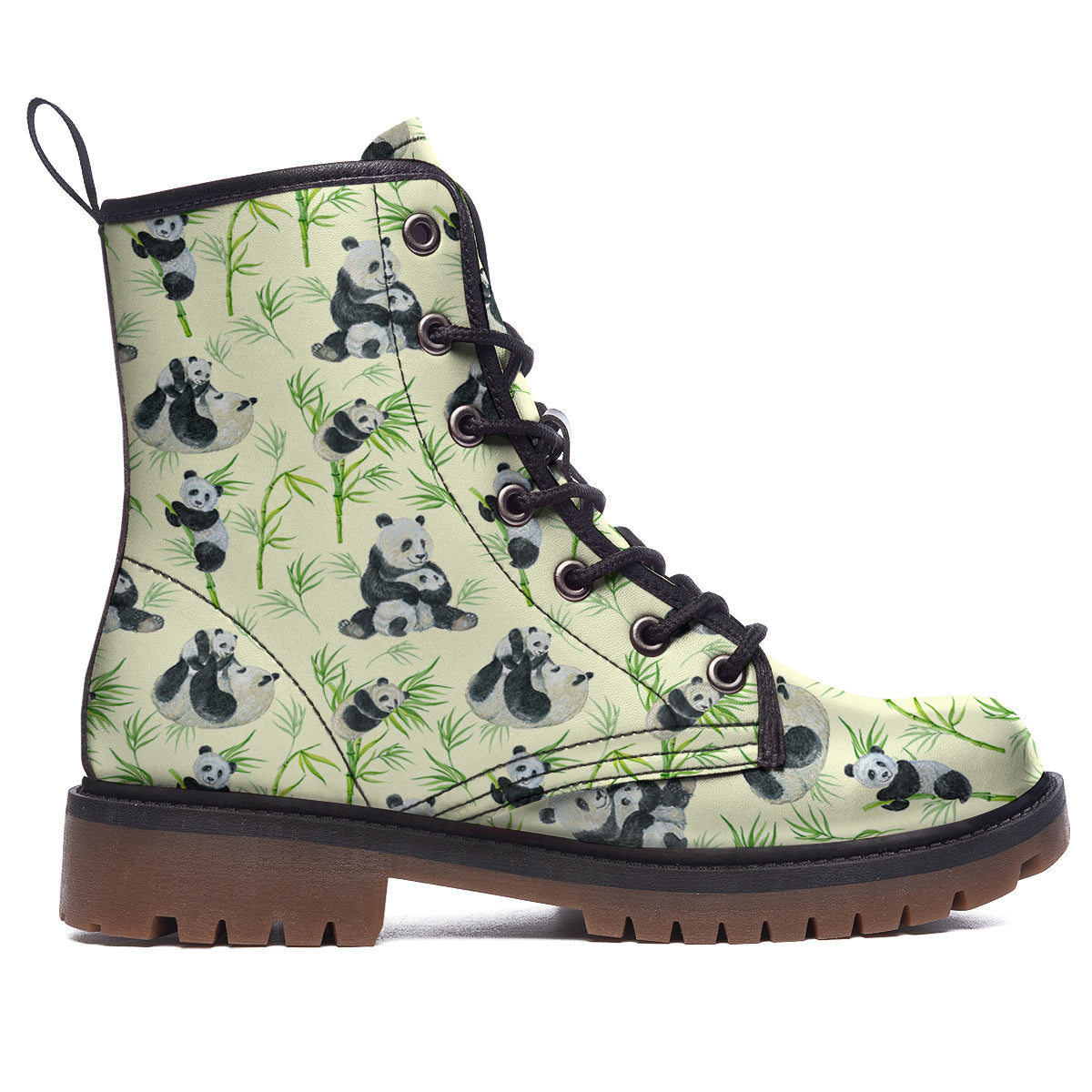 Panda Bamboo And Baby Print Pattern Work Boots-grizzshop