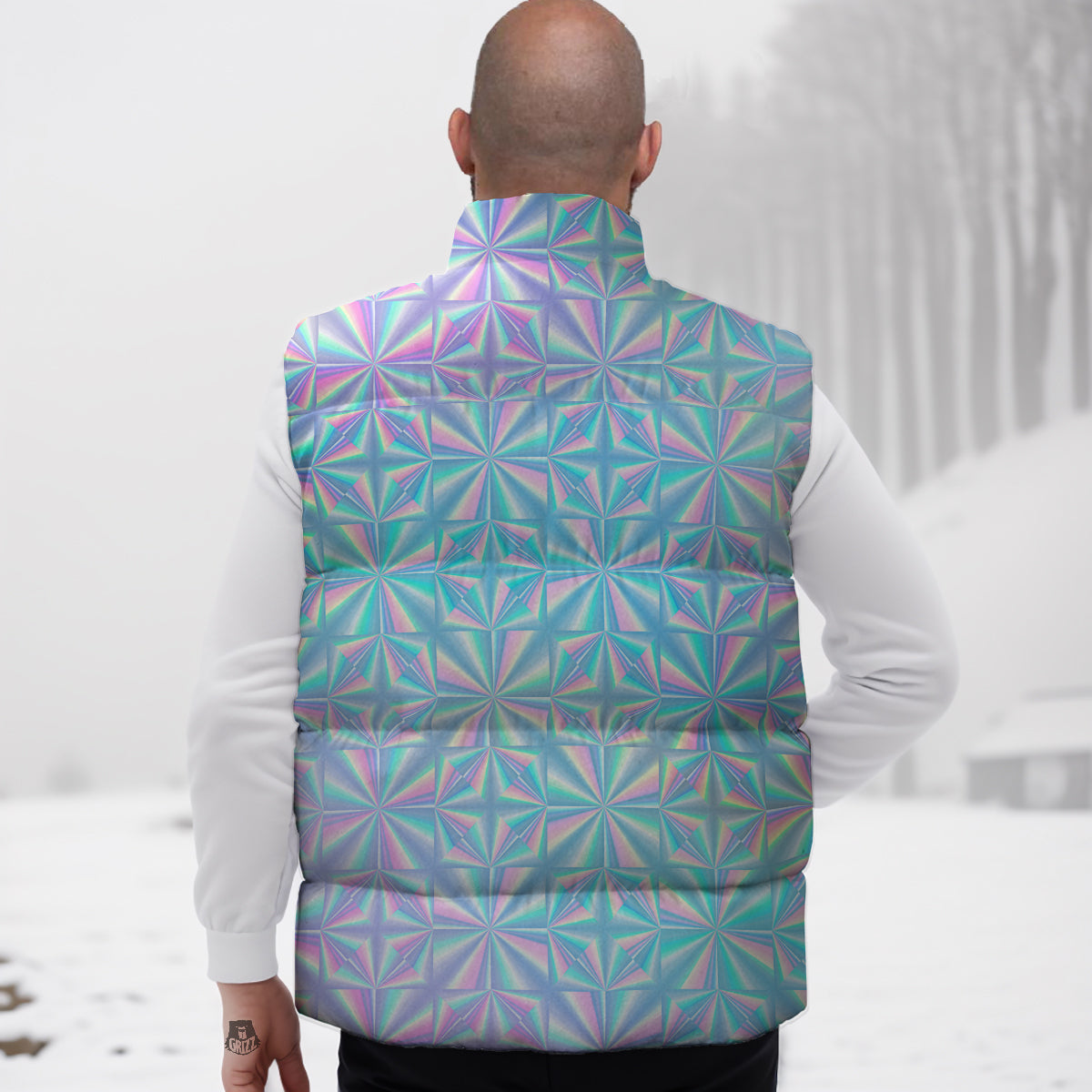 Panda Bamboo Pattern Print Down Vest