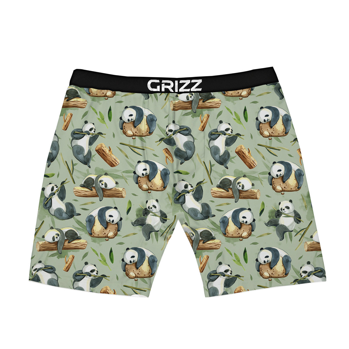 Panda Bear Watercolor Print Pattern Boxer Briefs-grizzshop