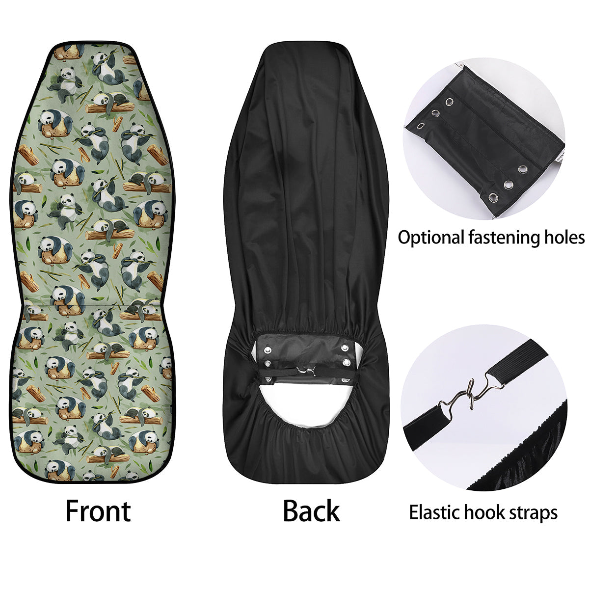Panda Bear Watercolor Print Pattern Car Seat Covers-grizzshop