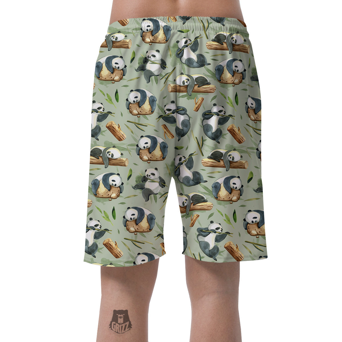 Panda Bear Watercolor Print Pattern Men's Shorts-grizzshop