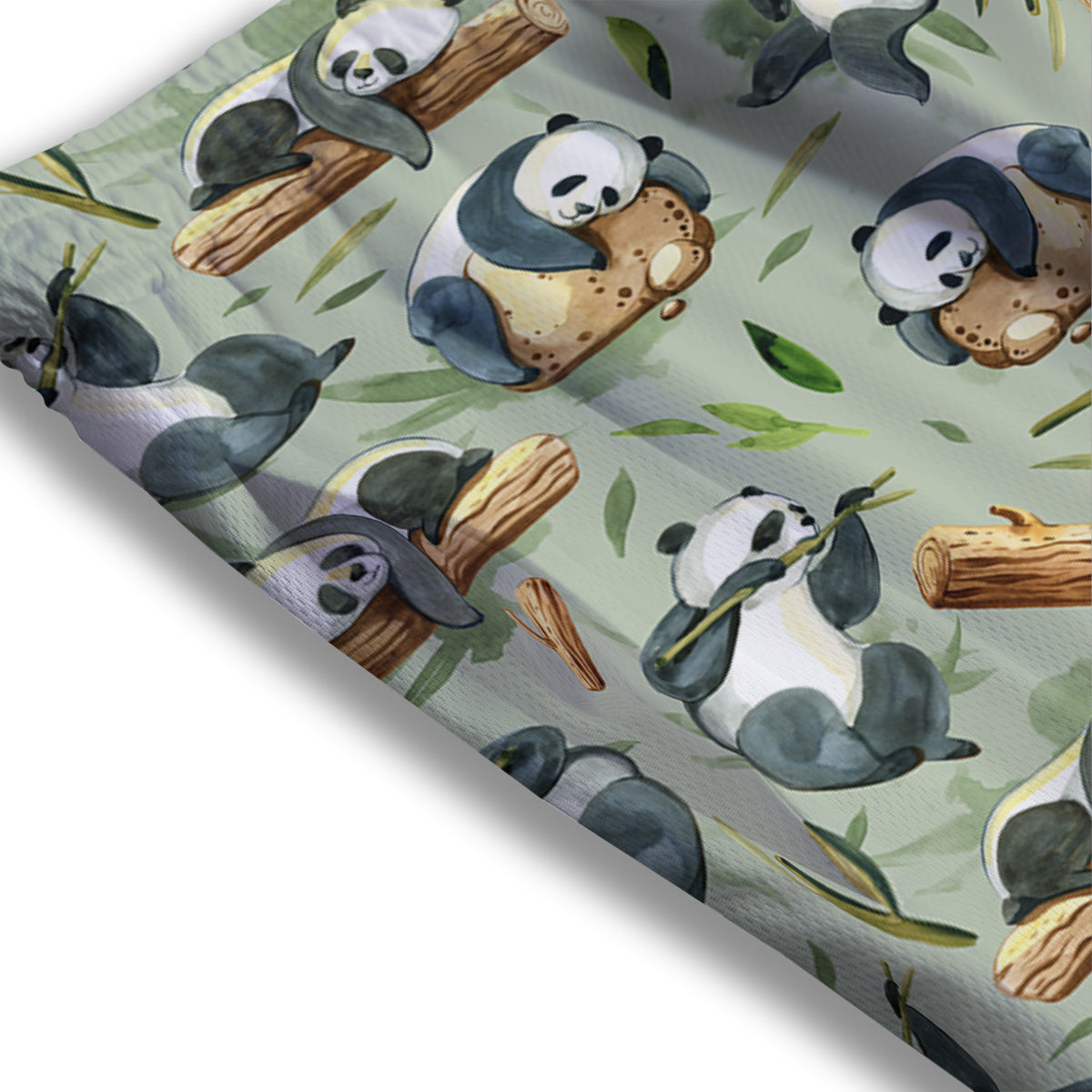 Panda Bear Watercolor Print Pattern Mesh Shorts
