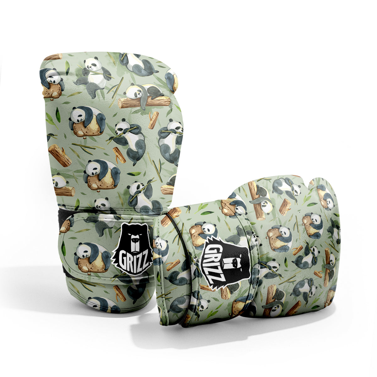 Panda Bear Watercolor Print Pattern Pro Boxing Glove