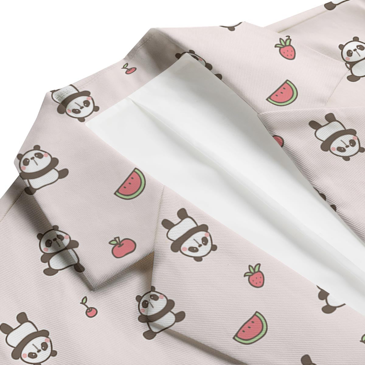 Panda Fruit Pattern Print Men's Blazer-grizzshop