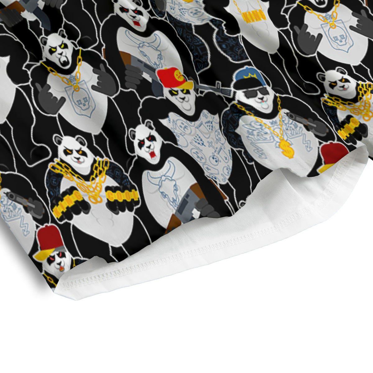 Panda Gangster Gang Print Pattern Men's Athletic Shorts