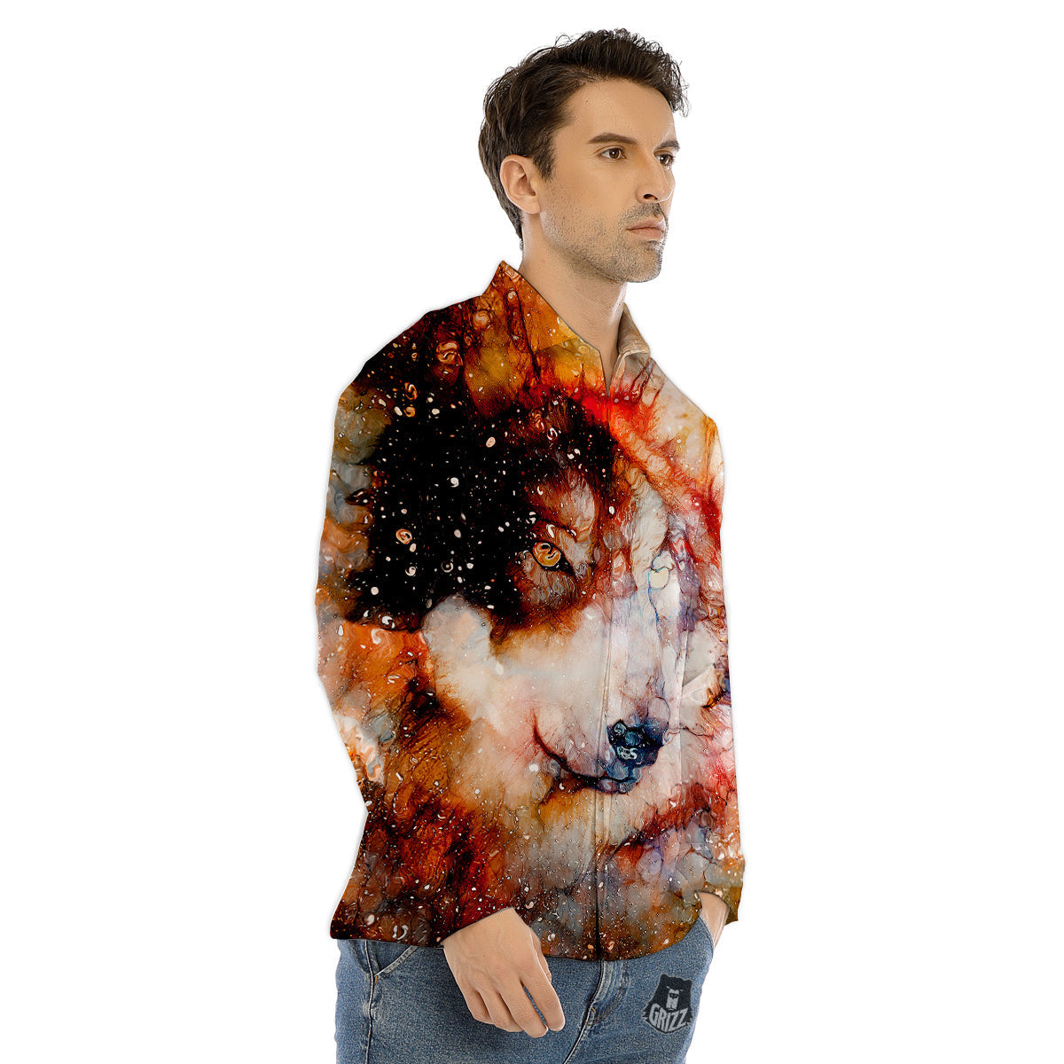 Panda Gangster Gang Print Pattern Men's Dress Shirts-grizzshop