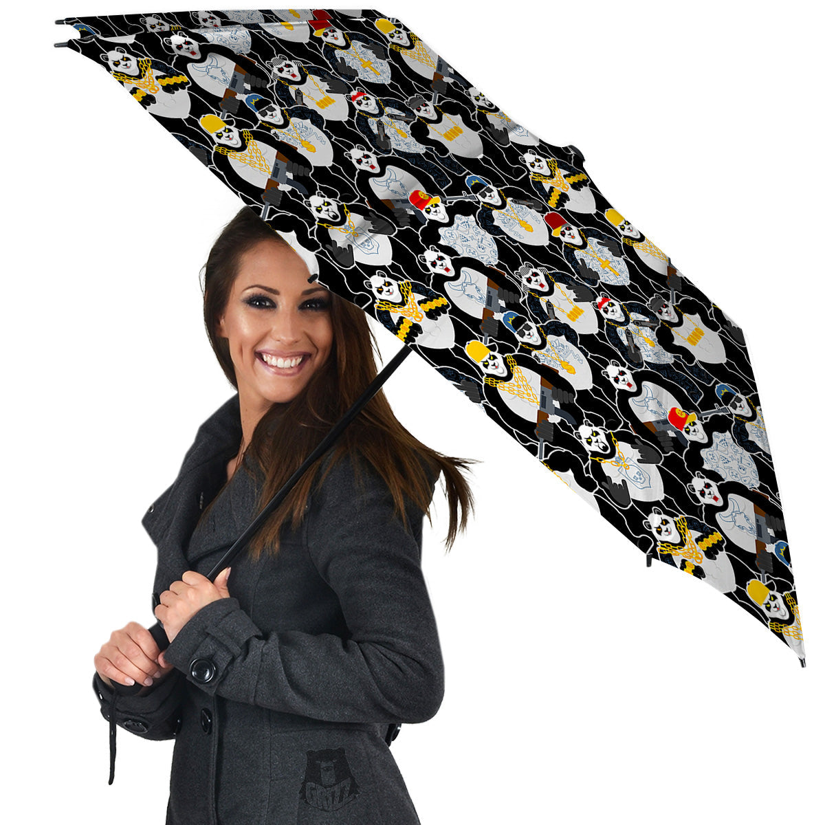 Panda Gangster Gang Print Pattern Umbrella-grizzshop