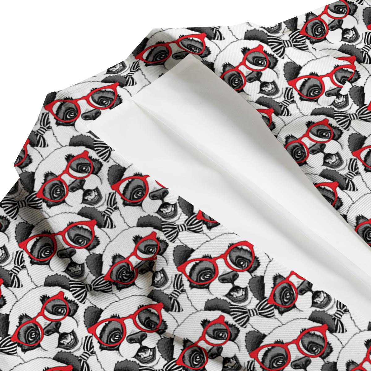 Panda Red Glasses Pattern Print Men's Blazer-grizzshop