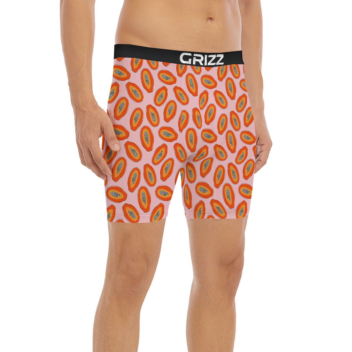 Papaya Cute Print Pattern Boxer Briefs-grizzshop