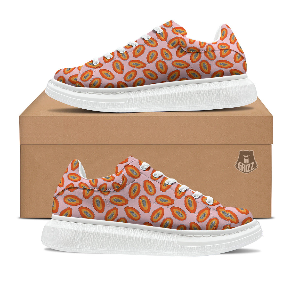 Papaya Cute Print Pattern Platform Shoes-grizzshop