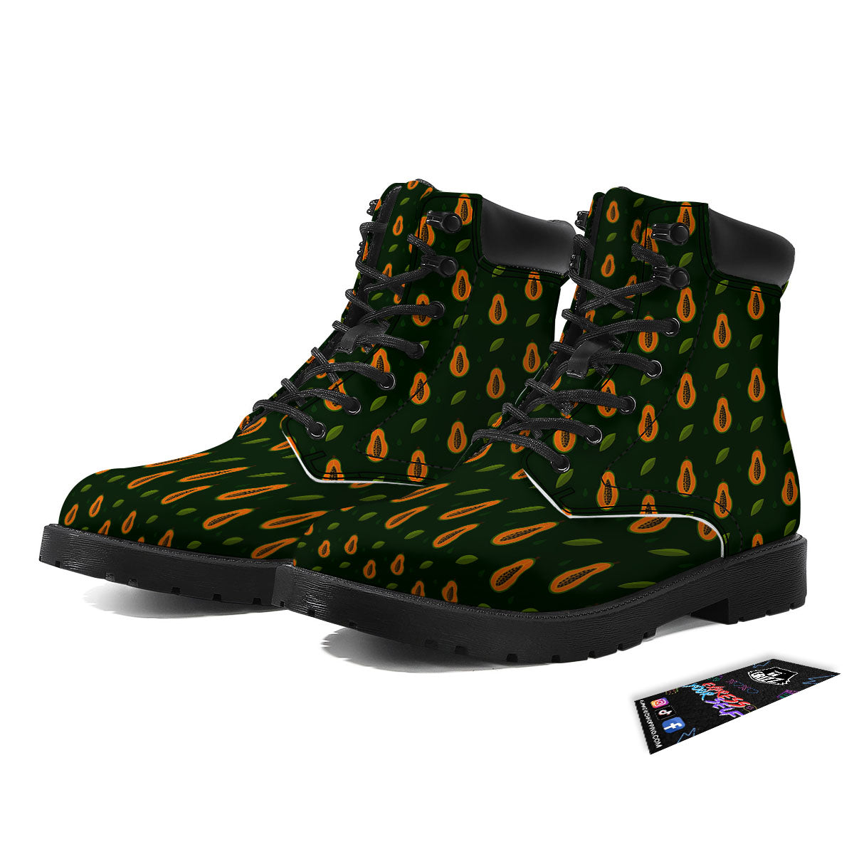 Papaya Exotic Print Pattern Boots-grizzshop