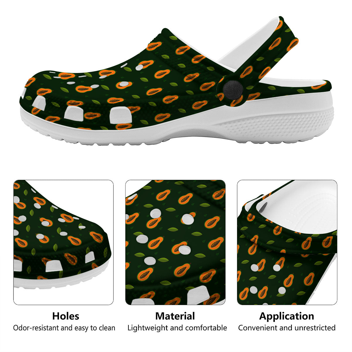 Papaya Exotic Print Pattern Clog-grizzshop