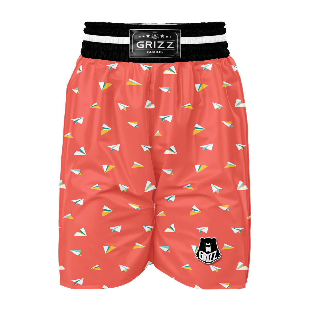 Paper Planes Pink Print Pattern Boxing Shorts-grizzshop