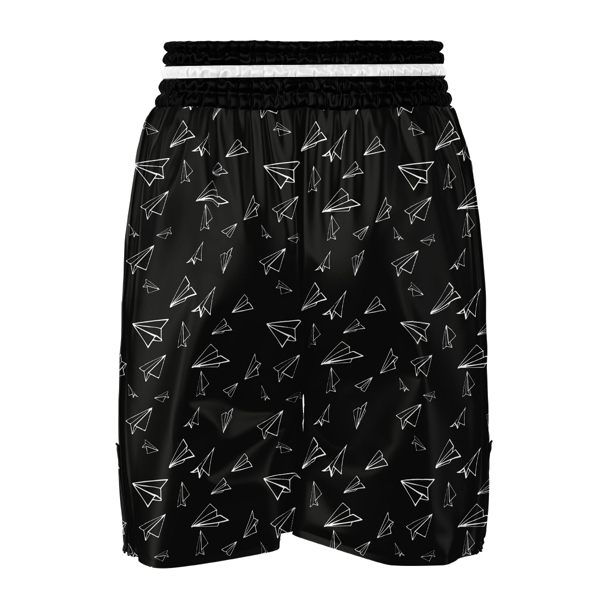 Paper Planes White And Black Print Pattern Boxing Shorts-grizzshop