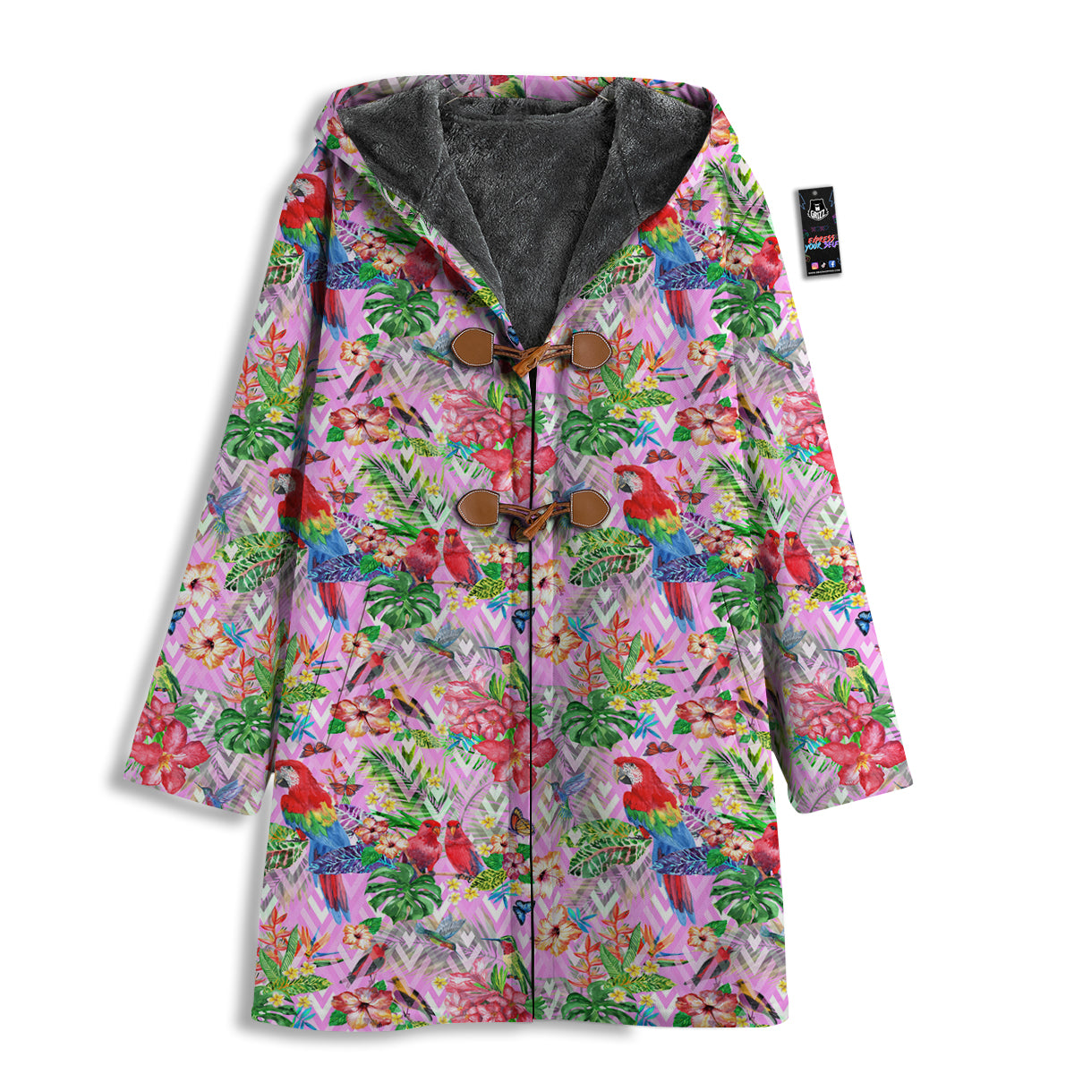 Paradise Flower Bird Print Pattern Men's Windbreaker Jacket-grizzshop