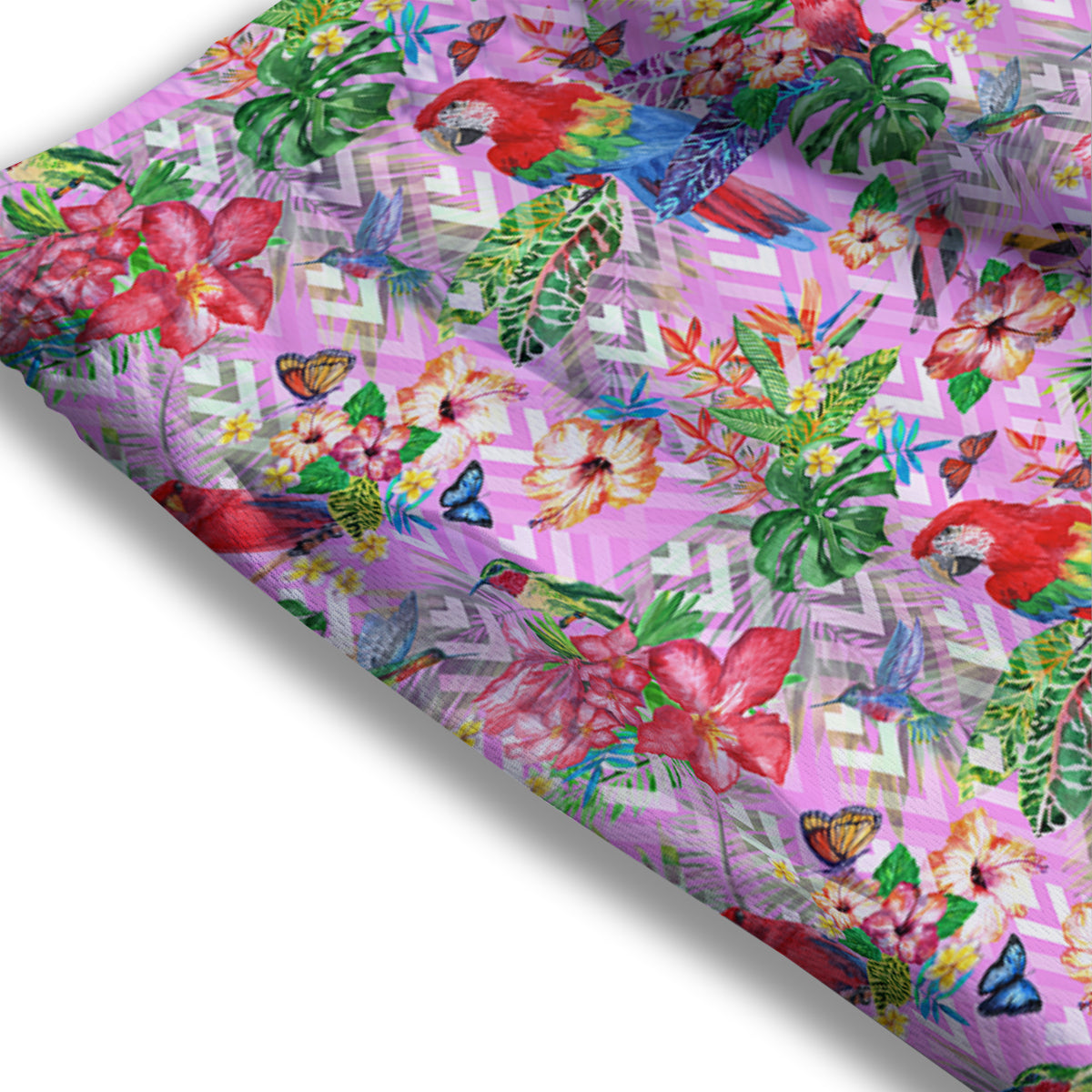 Paradise Flower Bird Print Pattern Mesh Shorts-grizzshop
