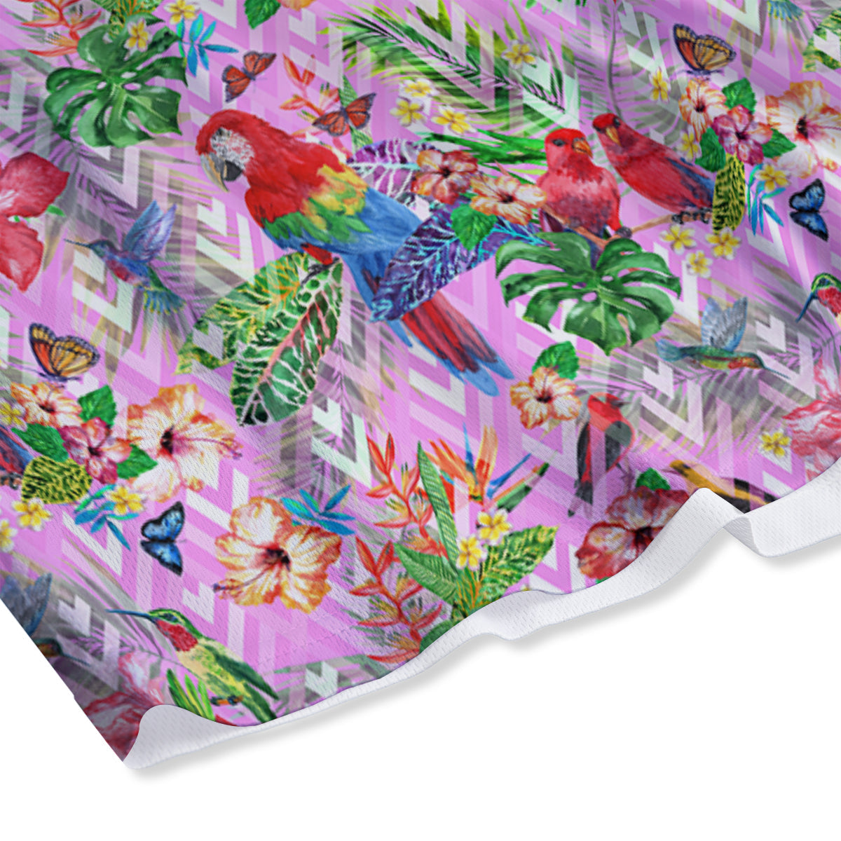 Paradise Flower Bird Print Pattern Mesh Shorts-grizzshop