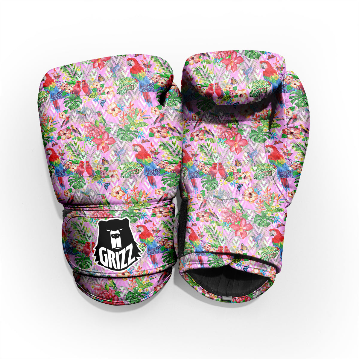Paradise Flower Bird Print Pattern Sparring Gloves-grizzshop
