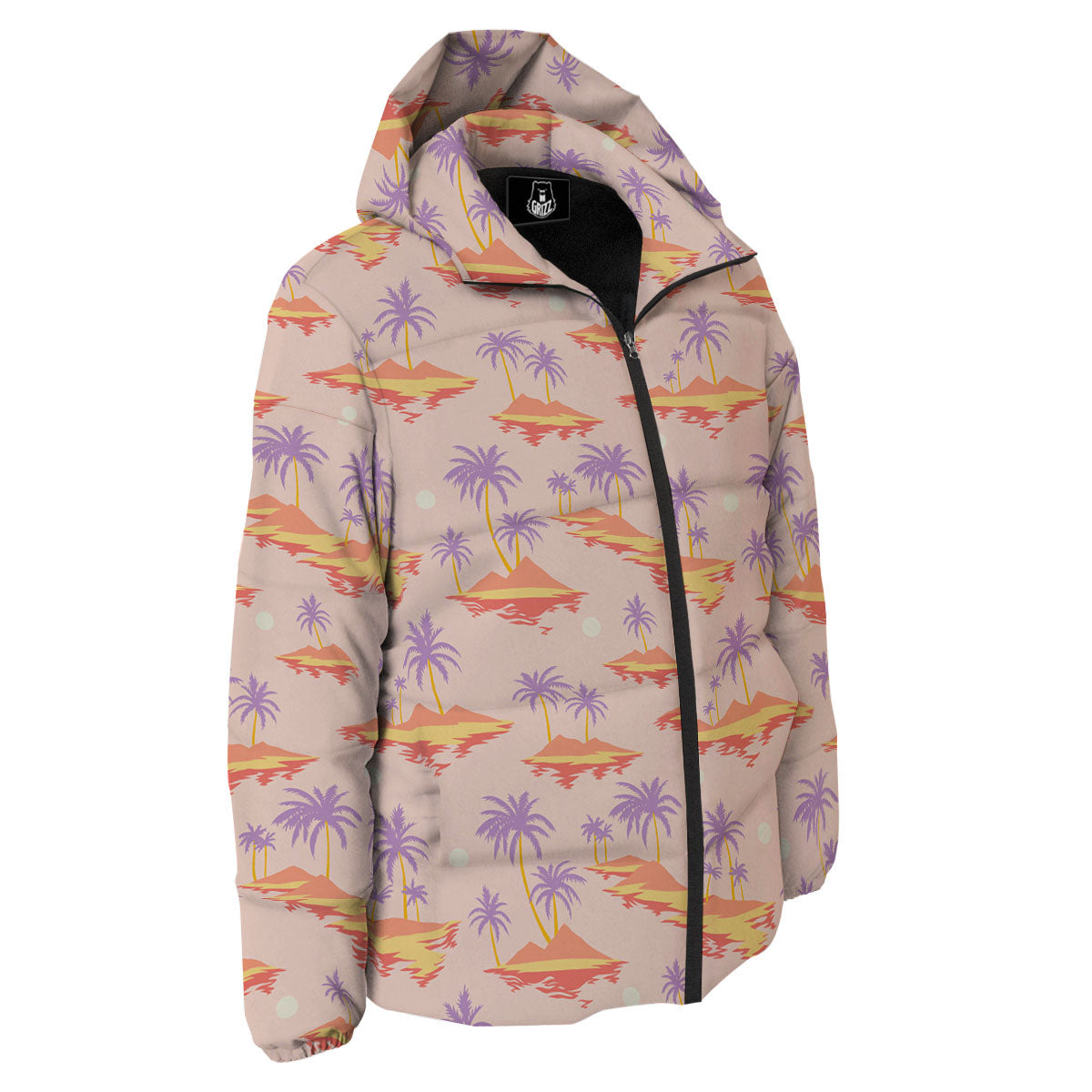 Paradise Hawaii Tropical Print Pattern Down Jacket-grizzshop