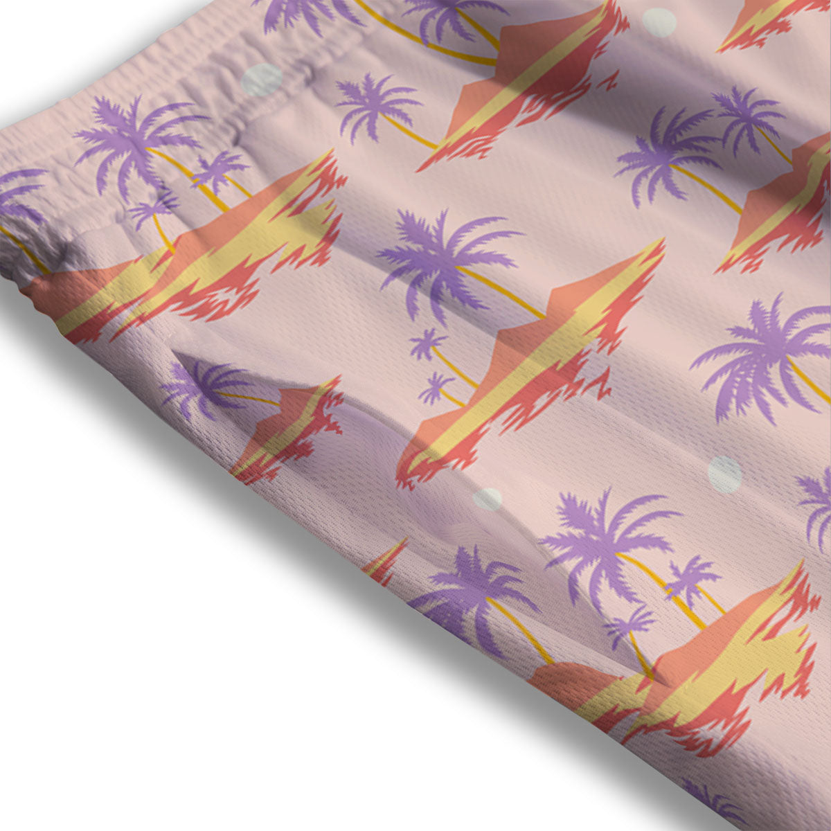 Paradise Hawaii Tropical Print Pattern Mesh Shorts