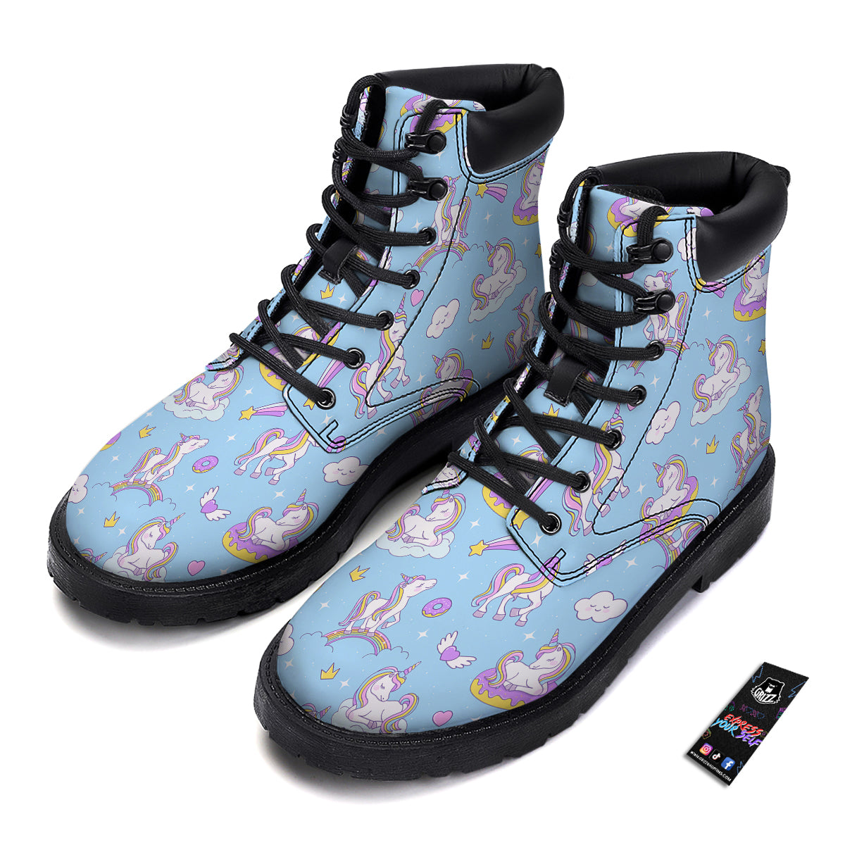 Paradise Unicorn Print Pattern Boots-grizzshop