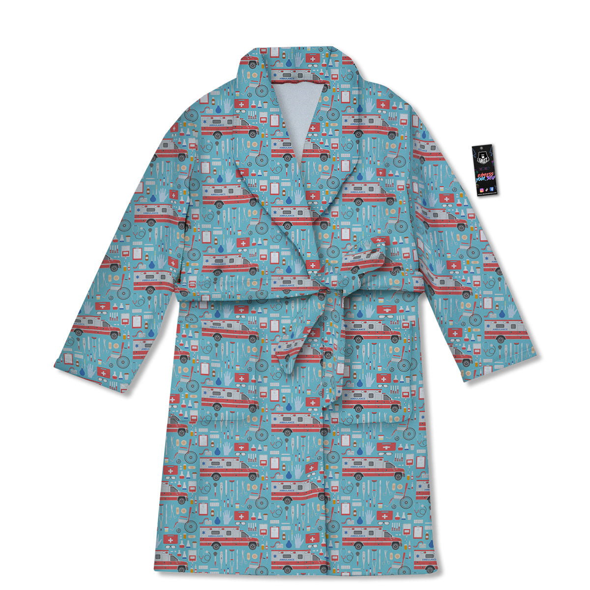 Paramedic EMS Print Pattern Bathrobe-grizzshop