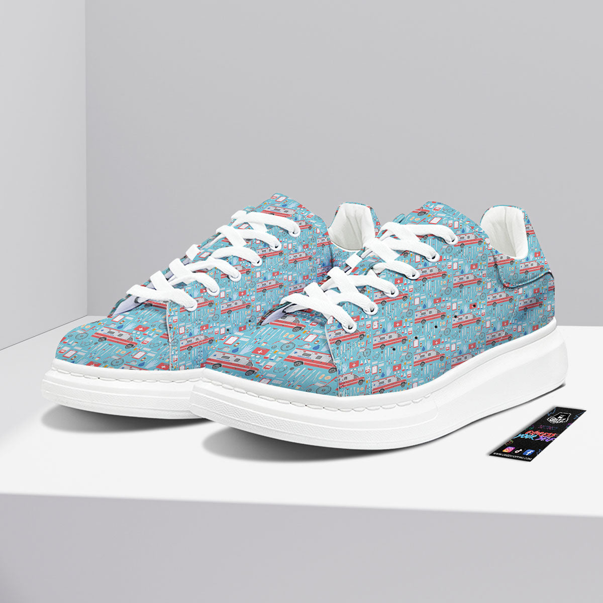 Paramedic EMS Print Pattern Platform Shoes-grizzshop