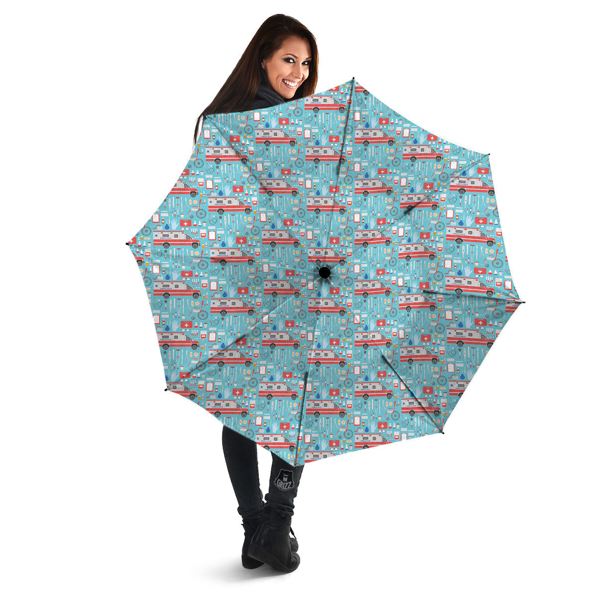 Paramedic EMS Print Pattern Umbrella-grizzshop