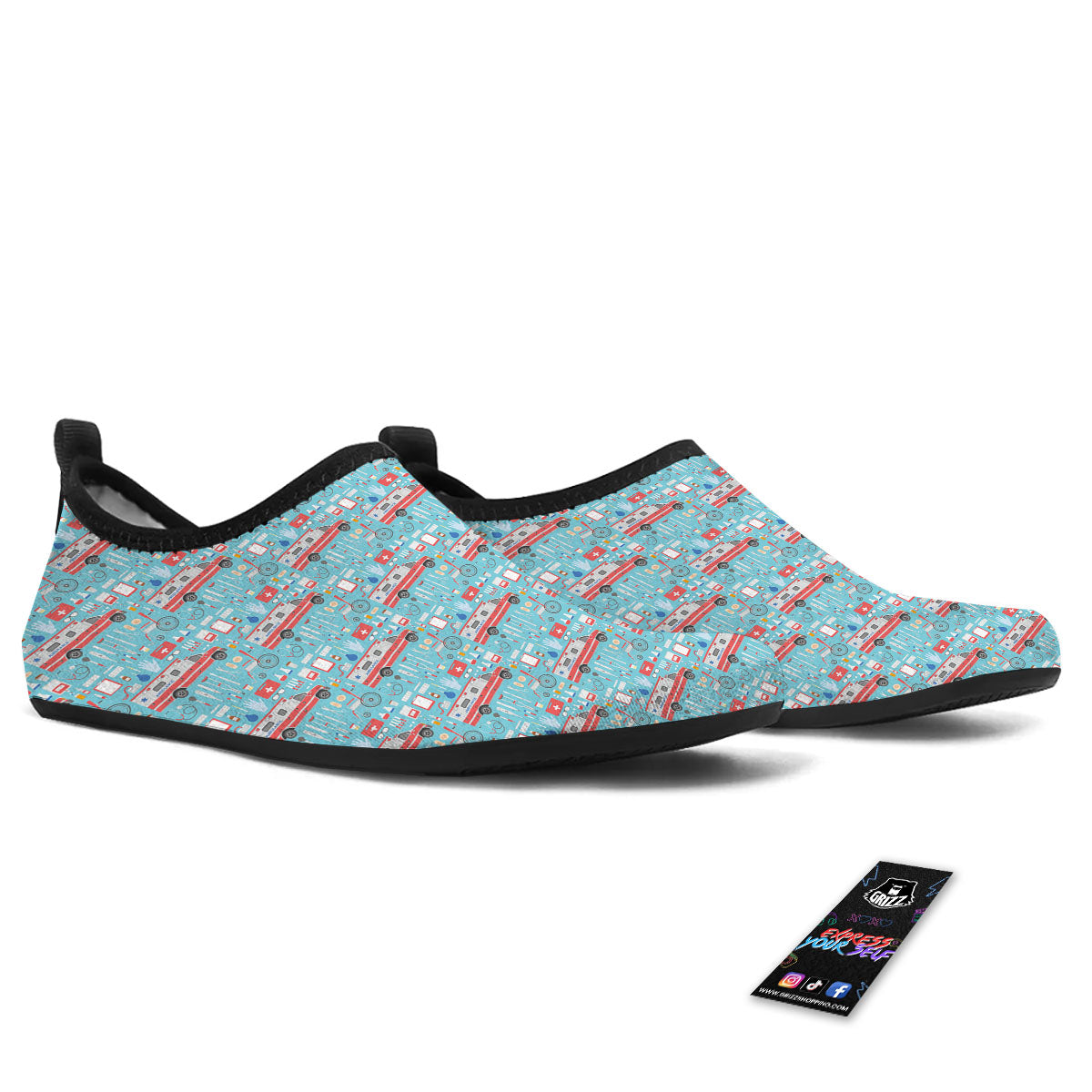 Paramedic EMS Print Pattern Water Shoes-grizzshop