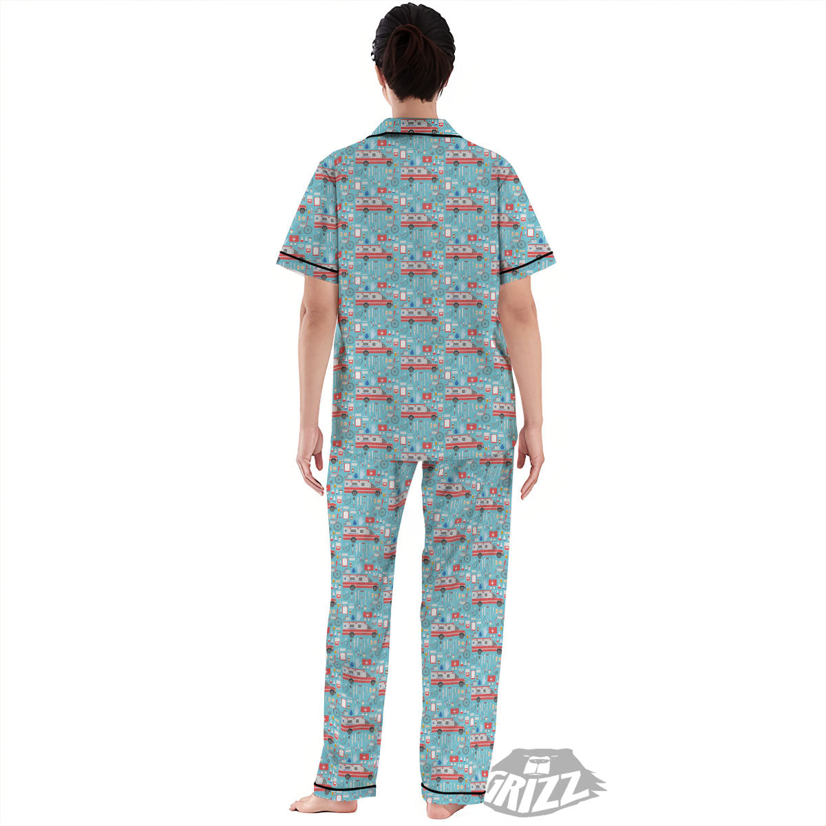 Paramedic EMS Print Pattern Women's Pajamas Set-grizzshop