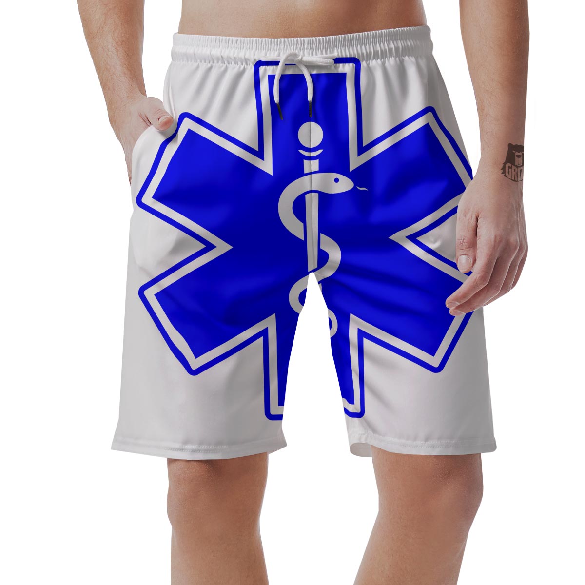 Paramedic Symbol The Star Of Life Print Men s Shorts Grizzshopping paramedic-symbol-the-star-of-life-print-men-s-shorts-grizzshopping